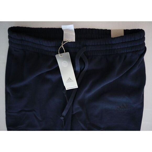 adidas GK8970 Men's Sz L Legend Ink Blue Big Logo Regular Tapered Fleece Joggers - Picture 6 of 10